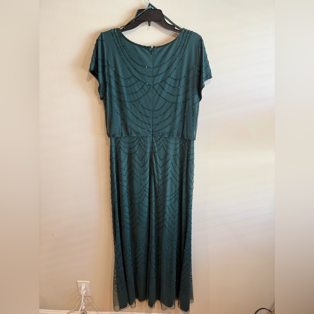 Adrianna Papell Deep Green Beaded Maxi Dress - Picture 3 of 8